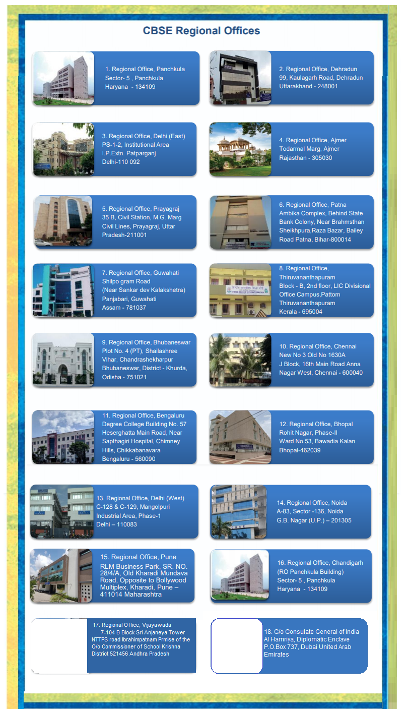 CBSE Headquaters and Regional Offices